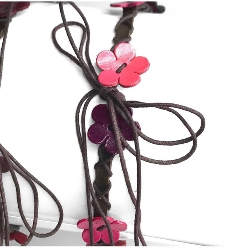 Genuine Leather Handmade Handcrafted Mini Floral Boho Headband